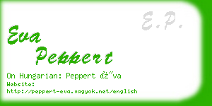 eva peppert business card